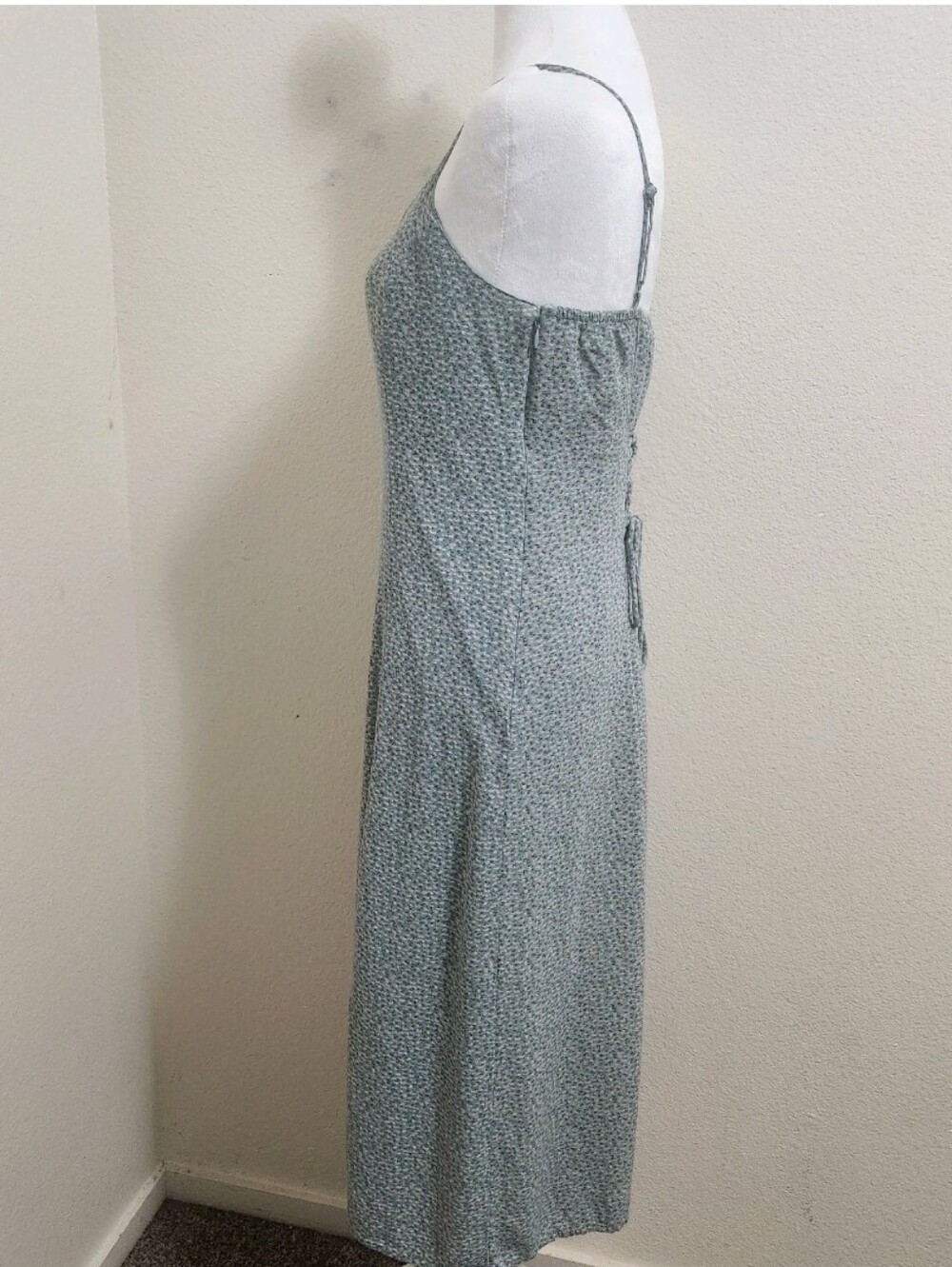Lucky Brand Ditsy Floral Maxi Slip Dress M Sage Green Floral Boho Cottagecore - Picture 5 of 16